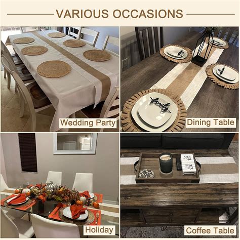 CoFashion Burlap Table Runners Farmhouse Style Table Runners India | Ubuy
