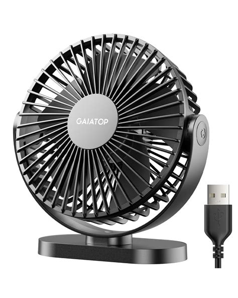Gaiatop USB Desk Fan, 5.5 Inch Small Quiet Powerful 3 Speeds 90° Rotate ...