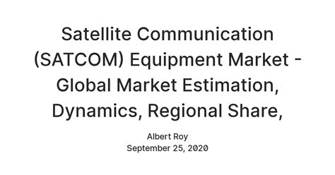 Satellite Communication (SATCOM) Equipment Market - Global Market ...