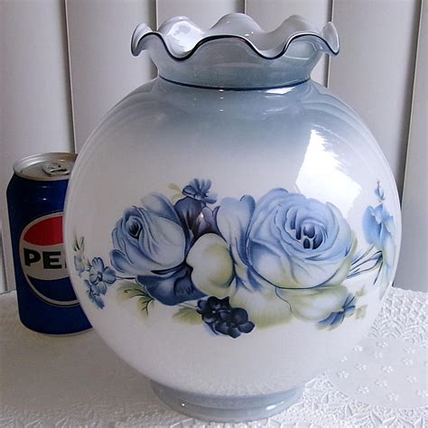 Vintage Hurricane Lamp Globe Shade Replacement, Blue Floral - Etsy