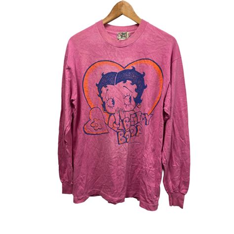 Rare 90's USA-made FRUIT OF THE LOOM BETTY BOOP K.F.S long sleeve T ...