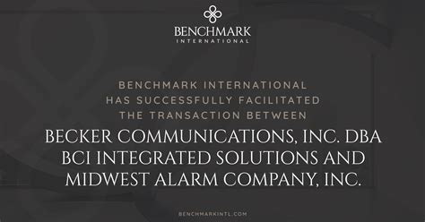 Benchmark International Has Successfully Facilitated the Transaction ...