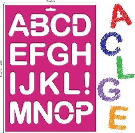 Buy Karty Letter Stencils - Large Size Alphabet, Numeric, and Symbols ...