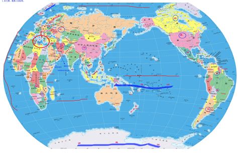 求图片：世界地图 标明七大洲 四大洋 地中海 英美法德中印 底格里斯河 幼发拉底河_百度知道