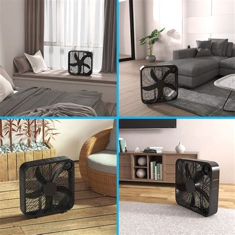 Utilitech 20-in 120-Volt 3-Speed High Velocity Indoor Black Box Fan ...