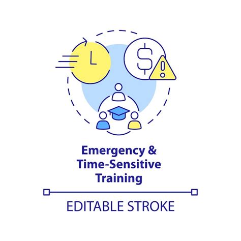 Emergency and time sensitive training concept icon | Premium Vector