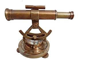 Nauticals Decor Antique Brass Nautical Alidade Telescope with Compass ...