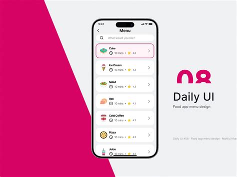 Daily UI #08 — Food App Menu Design by Mahfuj Khan Rafsan on Dribbble