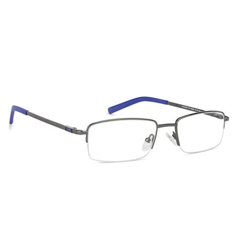 Buy Gunmetal Blue Half Rim Rectangle Vincent Chase Online SLEEK STEEL ...