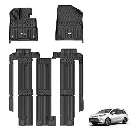 3W Floor Mats Fit Toyota Sienna 2021-2024 2025 (Only for 7 Seat), TPE ...