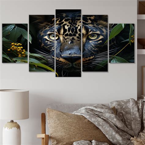 Latitude Run® Leopard Silent Stalk III - Animals Canvas Wall Art - 5 Panels | Wayfair