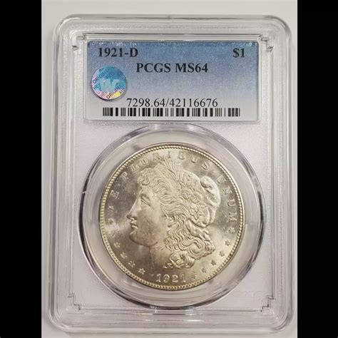 1921-D Morgan Silver Dollar PCGS MS-64 Sight White - Bob Paul Rare Coins