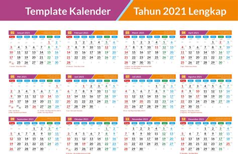Kalender Tahun 2021 Indonesia Lengkap Jawa Hijriyah & Template Format ...