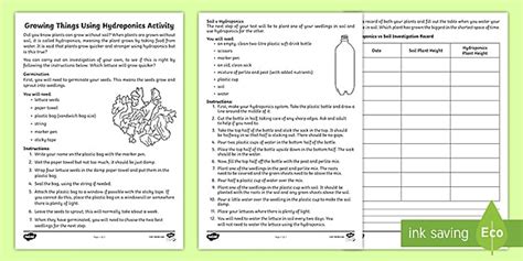 KS1 Growing Things Using Hydroponics Activity