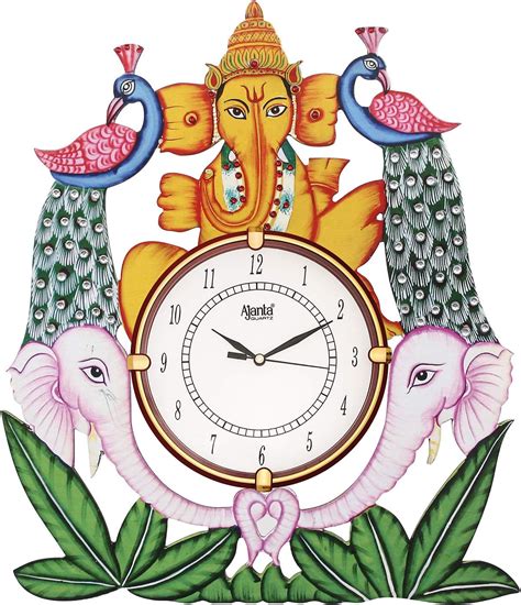 Buy CIRCADIAN Plastic and Wooden Ganesha Wall Clock (Multicolour, 17 x ...