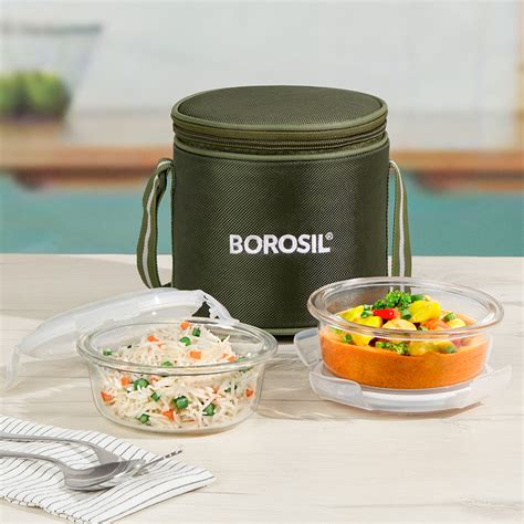 Borosil Borosil Eateasy Glass Lunchbox, Round x 2 (Tall)