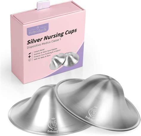 Boboduck 925 Pure Silver Shields, Original Silver Cups for Breastfeeding, Breast Shields for ...