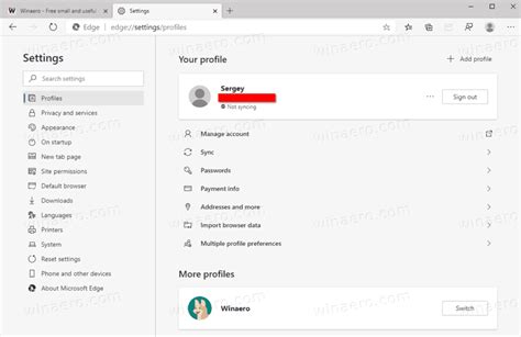 Image result for Edge Disable Profile Button