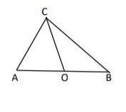 From the mid-point O of AB, a line segment OC is drawn. If OC = OA ...