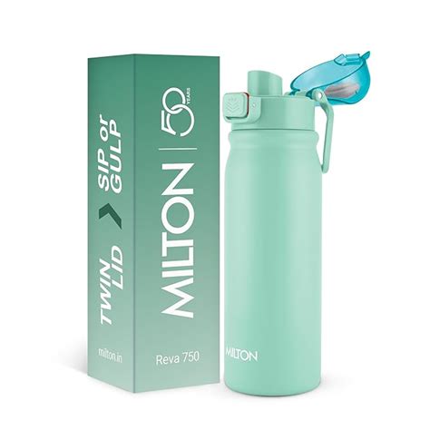 MILTON Reva 750 ISI Certified Stainless Steel Water Bottle with Twin ...