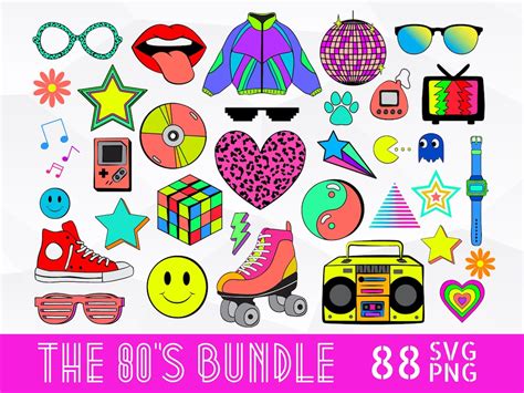 Buy 80s Clipart Bundle Neon 80s Svg Png Retro Eighties Clip Online in ...