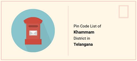 Khammam District Pin Code List, Telangana | PinCodeArea.in