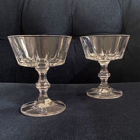 Vintage Crystal Coupe Glasses (set of 2) - Ideal for Champagne or ...
