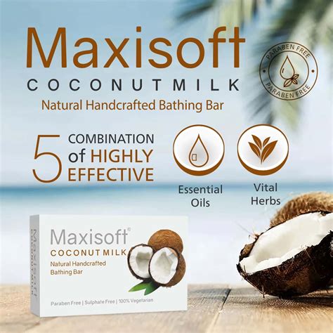 Buy MAXISOFT COCONUT MILK BATHING BAR (75 GM - PACK OF 6) Online & Get ...