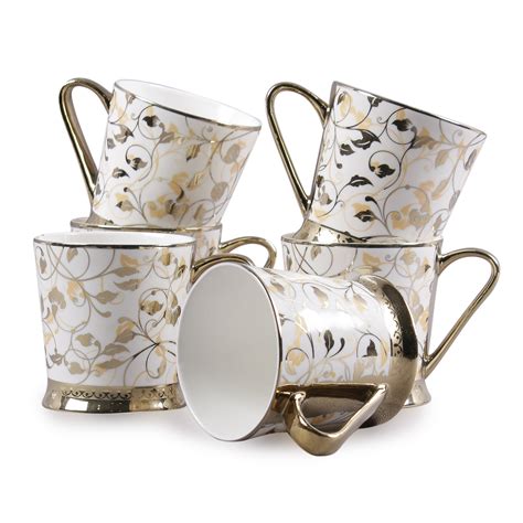 Buy Peter Ebony Coffee & Tea Mugs, 170ml, Set of 6 Online – Clay Craft ...