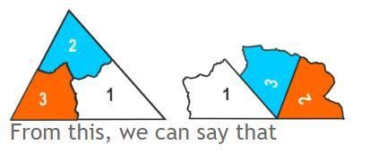 A triangle ABC is cut out into three parts and then rejoined as shown ...