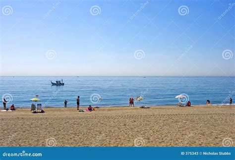 Sandy Beach at Estepona in Southern Spain Editorial Stock Photo - Image ...
