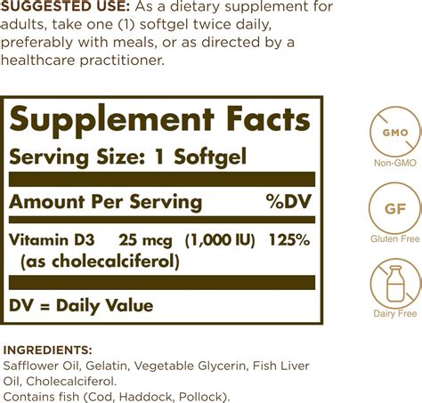 Solgar Vitamin D3 (Cholecalciferol) 25 MCG (1000 IU), 250 Softgels | Egypt Vitamins