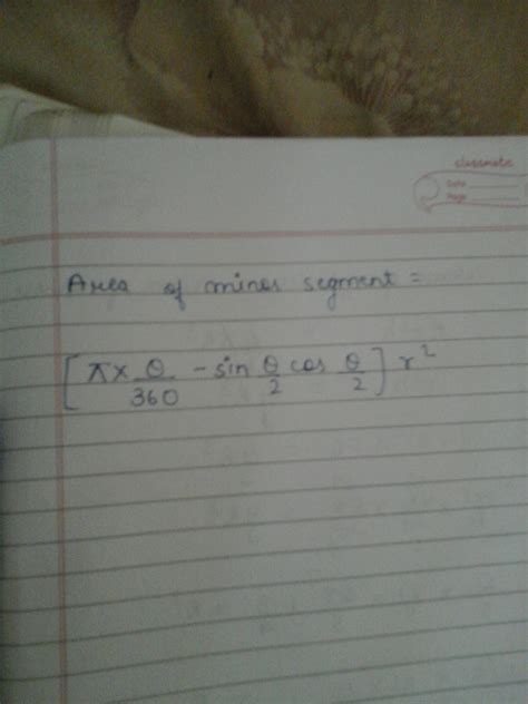 find the area of major and minor segment of a circle of radius 7 cm ...