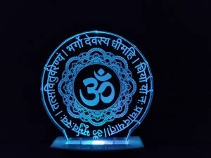 kampbros GAYATRI MANTRA Acrylic 3D Illusion RGB 7 Colour Changing LED ...
