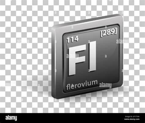 Flerovium chemical element. Chemical symbol with atomic number and atomic mass. illustration ...