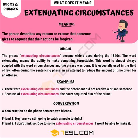 "Extenuating Circumstances" Meaning, Origin and Examples • 7ESL
