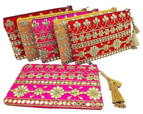 Bombay Haat Traditional Embroidered Potli Purse for Women with Zipper ...