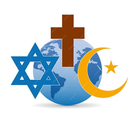 Premium Vector | Peace and dialogue between religions christian symbols ...