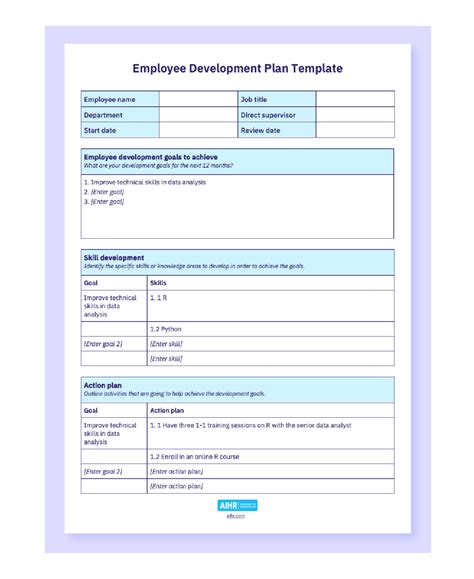 Employee Development Plan Template 的图像结果