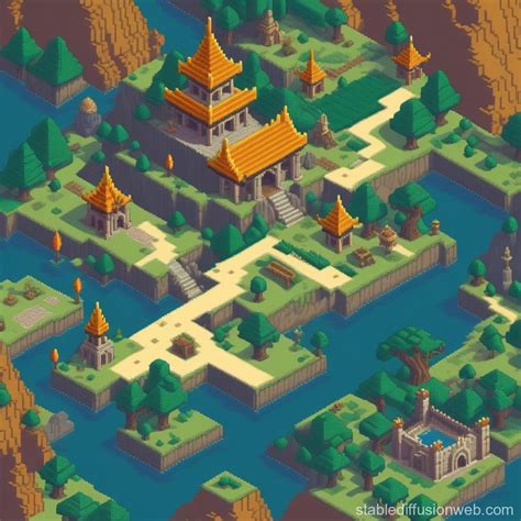 Map of Seven Biomes in Ancient Fantasy World | Stable Diffusion Online
