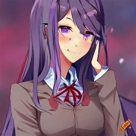 Yuri from ddlc in anime art style on Craiyon