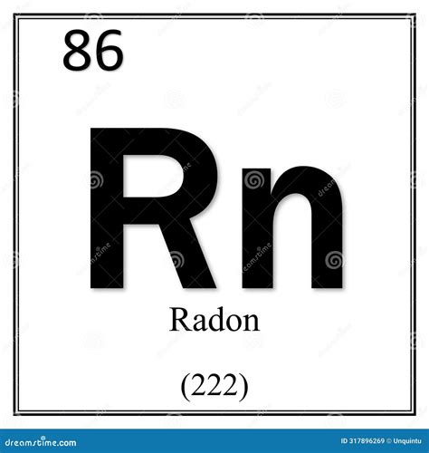 Radon Chemical Element Symbol on White Background Stock Illustration - Illustration of radon ...