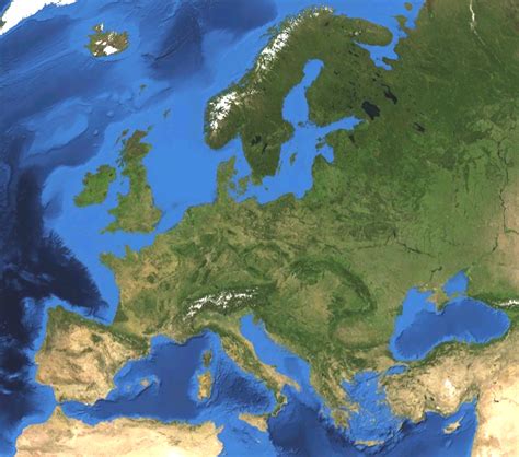 Europe satellite map - Full size