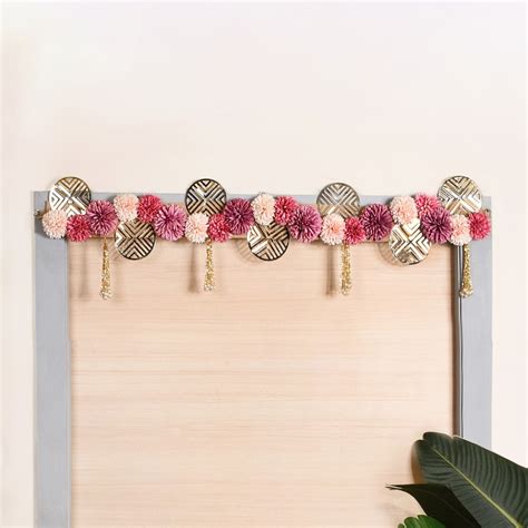 Floral Laminated Jute Festive Wall Hanging With Tassels Online ...