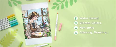 Ohuhu Markers Paper-friendly Water-based Coloring Markers 60 Colors ...