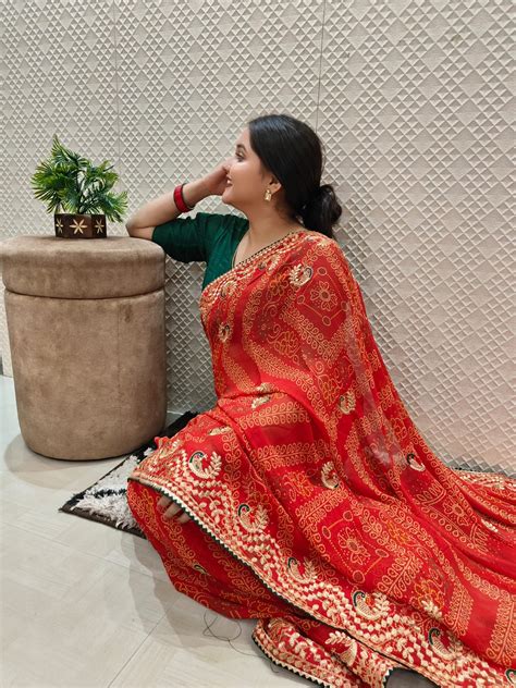 Georgette 60gram Jarri Work Saree – Krishna Saree