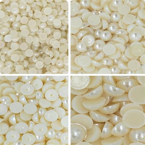 Khillayox 2000-Piece Half Cut Off White Pearls for Craft – Cream Colour ...