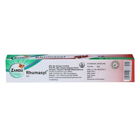 Buy Zandu Rhumasyl Pain Relief Gel, 30 gm | 19 Minutes Delivery ...