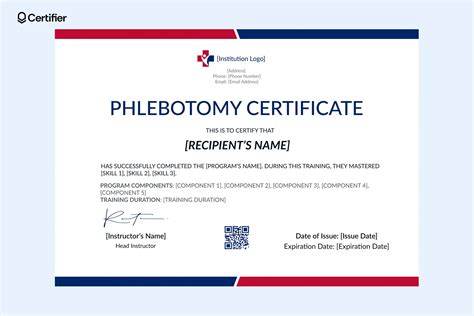 Phlebotomy Certificate Templates: Free and Customizable
