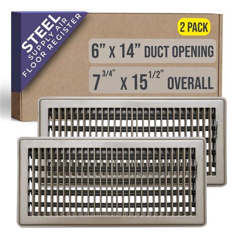 Snapklik.com : 2 Pack Of Handua 6 X 14 Duct Opening Size Floor Register